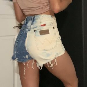 Wrangler Acid Wash high waist shorts